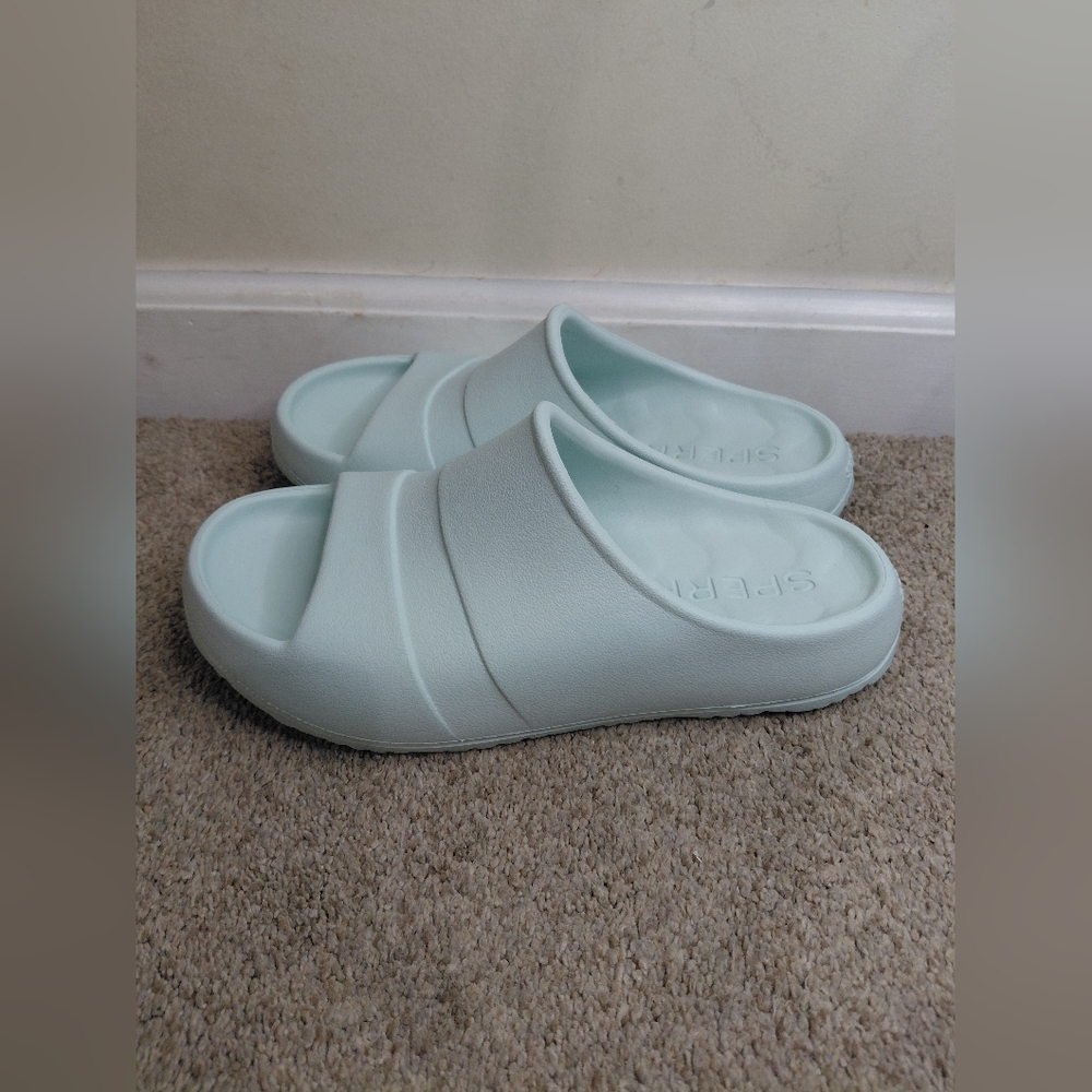 Sperry Women Size 7A Light Blue Slide Sandals